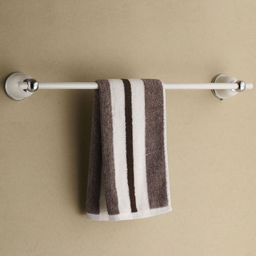 Modern fashion 22 inches white single towel bar solid brass in chrome finished for sale