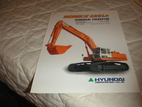 1993 HYUNDAI MODEL ROBEX 420Lc HYDRAULIC EXCAVATOR SALES BROCHURE