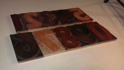 RARE VINTAGE LETTERPRESS - 6&#034; Wood Type Balloon Numbers 0-9; 10pcs