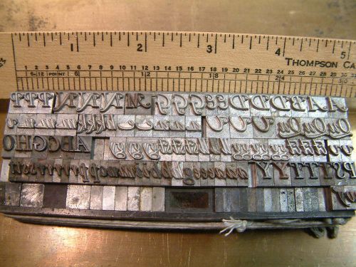 24pt. Garamont /Garamond Italic Swash Cap letters and sorts letterpress type