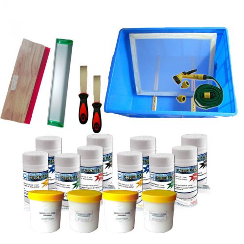 Silk Screen Printing Kit Screen Printing Frame Squeegee Pigments Materials DIY