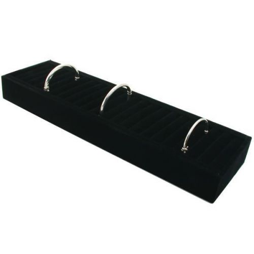 21 Slot Black Velvet Bangle Bracelet Large Display