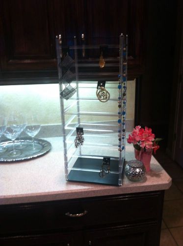 Rotating Acrylic clear jewelry organizer display stand earrings