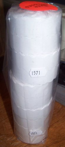 METO 1571 WHITE LABELS 10 Rolls + INK ROLLER 10,000 Labels for Pricing Gun