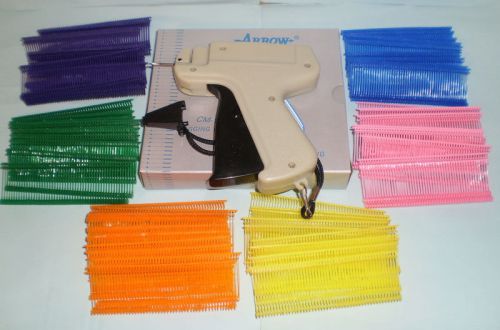 Clothing garment price label tagging tag tagger gun +3000 pins 1&#034; assorted color for sale