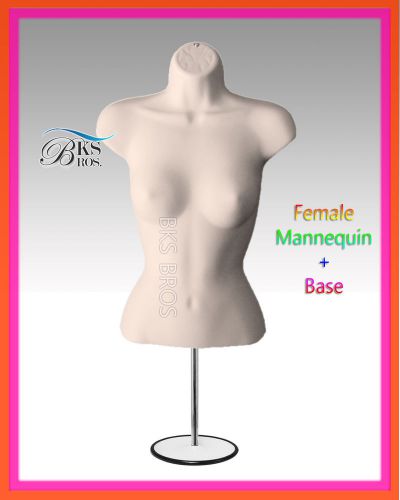 Nude Female Mannequin Torso w/Metal Stand + Hanging Hook Dress Form Women NEW