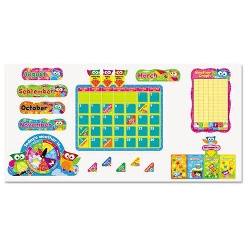 TREND® Owl-Stars Calendar Bulletin Board, 17 1/2 x 23 1/4, 100 pieces