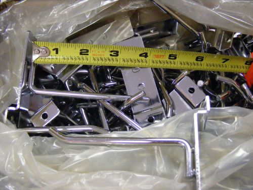 25 COUNT--Slatwall Hook 4&#034; Long In Chrome --  Brand New