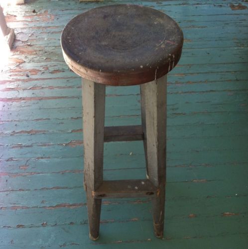 Primitive Wooden Farm Stool 32.5x10.5 Sturdy EXCELLENT FIND