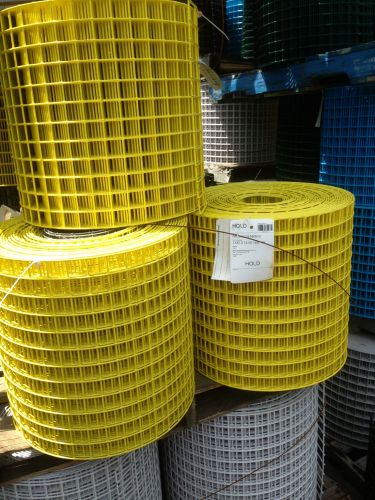 1.5x1.5&#034; 12.5 Gauge  18&#034;x100&#039;  Yellow PVC Coated Welded Wire Mesh Rolls