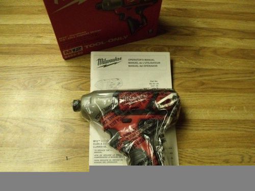 Milwaukee M12 12V Cordless Lithium-Ion Impact Driver Bare Tool NEW 2462-20