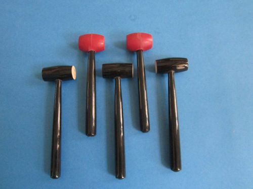 WOODEN /RUBBER HAMMER Set of 5 - Rubber Mallet Hammer Wooden Handle DIY Tool