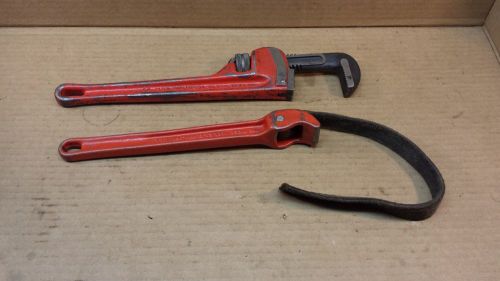 RIDGID 14&#034; PIPE WRENCH &amp; RIDGID No # 2 STRAP WRECH