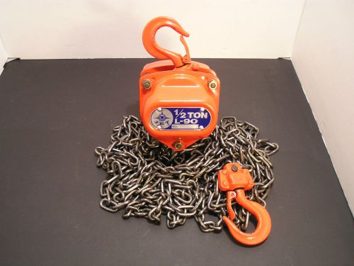 Jet l-90 manual 10&#039; super heavy-duty 1/2 ton (1,100 lb) chain hoist for sale