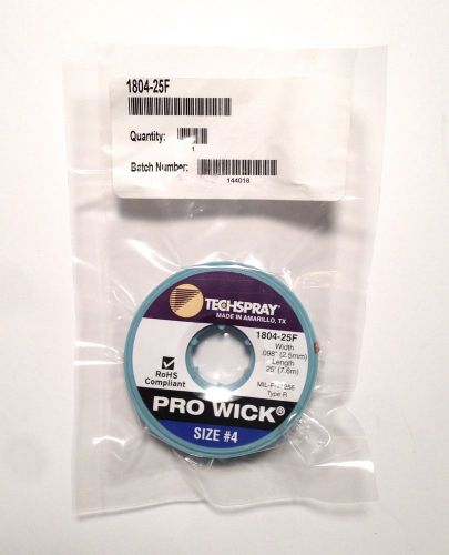 Techspray 1804-25f pro wick 0.098&#034; desoldering braid size#4 for sale