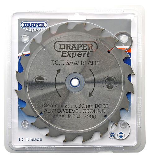 Draper Expert TCT Circular Mitre Saw Blade 184mm 30 / 28.6 / 20 / 16mm Bore 20T