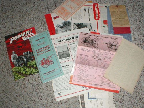 Antique Monarch garden tractor standard engine literature