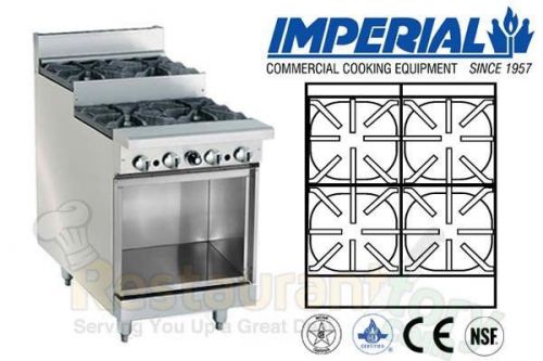 IMPERIAL COMM RESTAURANT RANGE 24&#034; STEP UP W 4 BURNERS BASE PROPANE IR-4-SU-XB