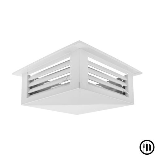 20&#034; x 20&#034; x 6&#034; Drop Down 4-Way Diffuser- White Powder Coated Steel