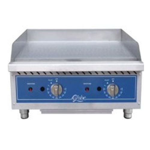 Globe GG24TG Griddle, Gas, Countertop, 24&#034; Wide, (30,000 BTU Per Burner), 3/4&#034; T