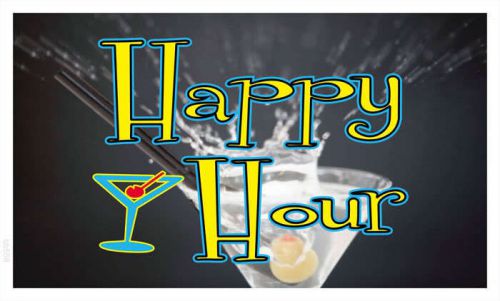 bb558 Happy Hour Bar Beer Banner Shop Sign