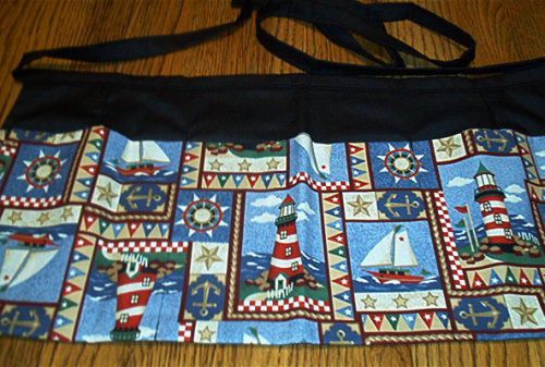 WAITRESS APRON LIGHTHOUSES AND SAILBOATS