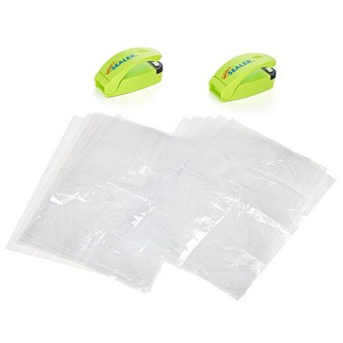 SmartSealer Battery-Operated Storage Bag Sealer with Opener 2-pack GREEN