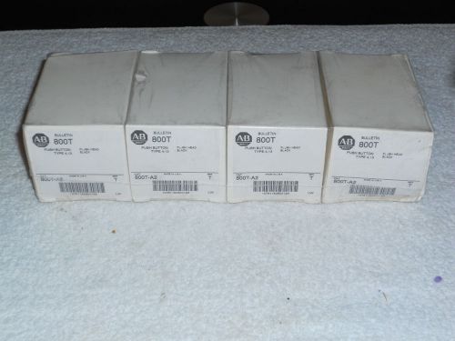 (4) Allen-Bradley Bulletin 800T Black Flush-Head Pushbuttons - NEW/Sealed!