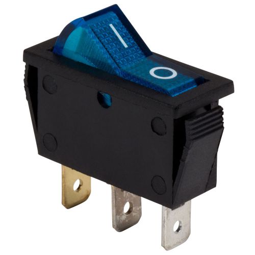 Spst large rocker switch w/blue illumination 125vac 060-704 for sale