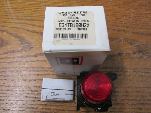 NEW NOS Cutler Hammer E34TB120H2X Indicating Light Red Lens 120V 50/60Hz