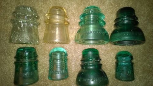 armstrong dominion whitall tatum brookfield and star logo glass insulators