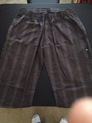 Chefs Designer Pants Gray Pin Striped Size XL