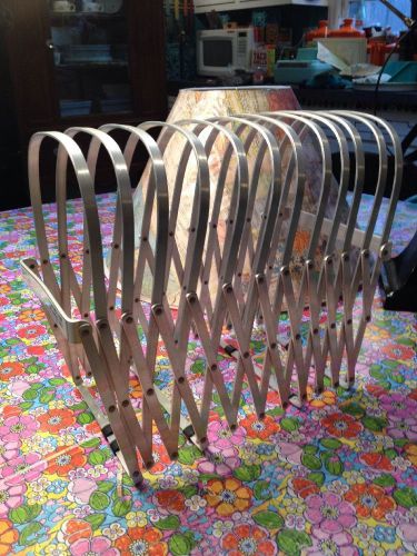 Vintage Aluminum Expandable Section Collator Magazine Rack Evans