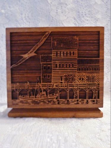 Laser Art Walnut Wood Holder for Cell Phone, Writing Tablet, etc. (Unbranded)