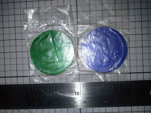 2 Olympus Microscope filters, Blue KB-4, Green. 45mm.