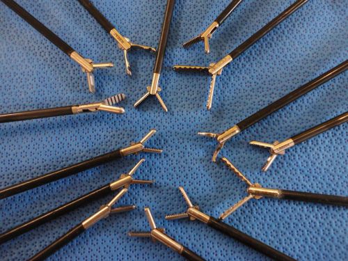 hook scissors, forceps, graspers, 35 pc lot stryker, wolf, storz, ethicon etc.