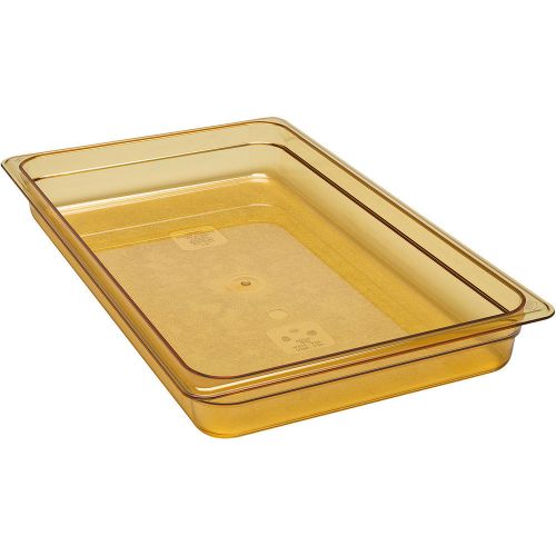 CAMBRO 1/1 GN HIGH HEAT FOOD PAN, 2 1/2&#034; DEEP, 6PK AMBER 12HP-150