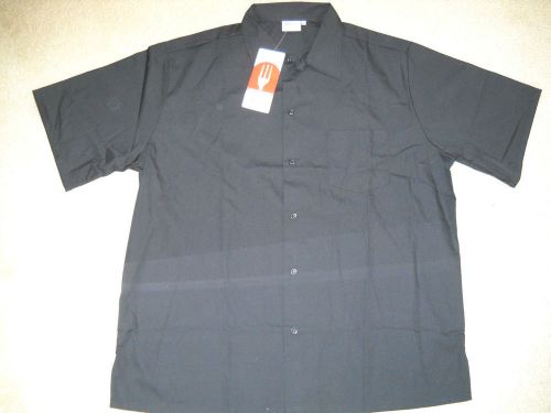 NEW CHEF WORKS C100-BLK-XL. BLACK SHORT SLEEVE BASIC CHEF SHIRT NWT.