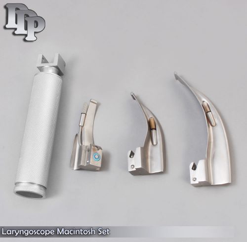 LARYNGOSCOPE MEDIUM HANDLE C + 3 MACINTOSH BLADE #0 + 1 + 3 ENT ANESTHESIA SET