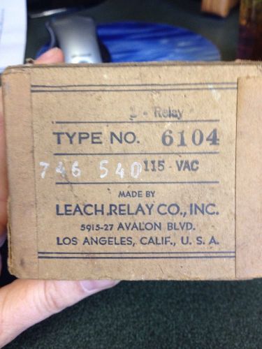 Leach Relay 6104 110V