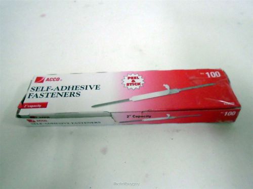 Acco acc70020 fastener self-adhesive paper file fasteners, 2&#034; capacity, 100/box for sale
