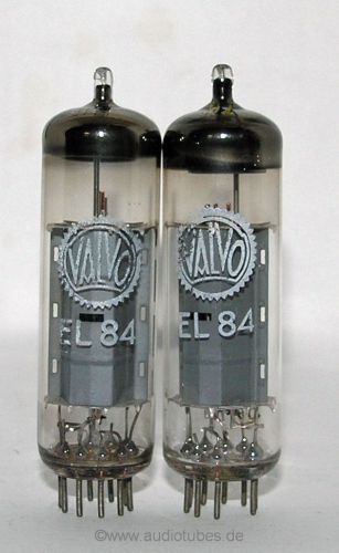 2 tubes   EL84  6BQ5  Valvo  Germany Hamburg plant 50s  (502018) matched pair