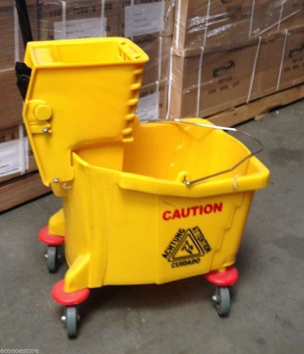 Commercial restaurant hall floor cleaning mop trolley water bucket w/ wringer for sale