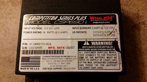 Whelen CSP690 Strobe 90 Watt Power Supply  6 Output