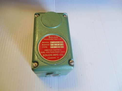 NEW SOLON PRESSURE SWITCH 5PS2AW 0-30 PSI NEMA 4 15A 15 A AMP 230/460VAC