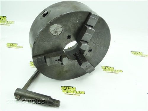 BURNERD 9&#034; 3 JAW LATHE CHUCK  FLAT BACK + KEY