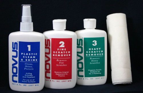 Novus 8 oz Plastic Polish Kit Plastic Cleaner Polish &amp; Scratch Remover