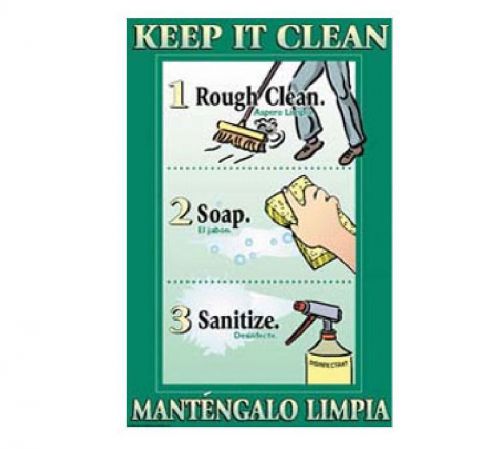 Poster, 11&#034; W x 17&#034; H, &#034;Keep It Clean&#034;, laminated