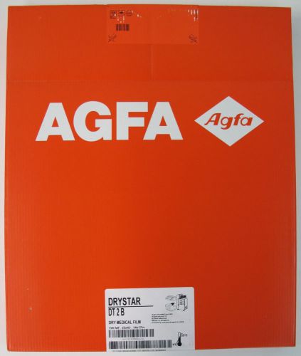 NEW 100-Pack AGFA DRYSTAR 14&#034; x 17&#034; DT2 B Dry Medical Film X-Ray 100 NIF 01/2016