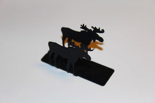 BRAND NEW Moose Business Card Holder bought in Alaska Black Desk Office Work Fun